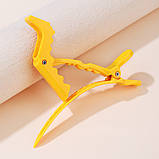 Затискач для волосся крокодил пластиковий жовтий, фото 2