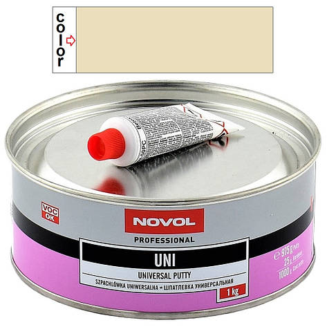 Універсальна середньозерниста шпаклівка Novol Uni 975+25г, фото 1