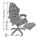 Крісло з регулюванням спинки В 945 з підставкою для ніг крісло для геймера комп'ютерне чорне, фото 8