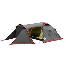 Намет Трамп Кэйв 3 V2 сірий/червоний TRT-021 тримісний з алюмінієвим каркасом вітрозахист-снігозахист