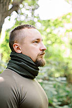 Флісова пов'язка Tribe Neck Warmer T-KF-0024-olive S-M м'яка флісова шийна захист для лижного спорту