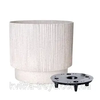 Вазон "Осло" зі вставкою d12см. (біла роза WOOD), фото 1