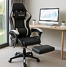 Крісло з регулюванням спинки B 9 4 5 з підставкою для ніг крісло для геймера комп'ютерне біле, фото 2