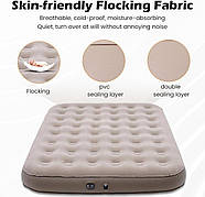 Надувне ліжко двоспальне з електричним насосом 190*125*20 см, фото 2