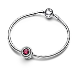 Срібна намистина Pandora «Червоне сяйво» 792418C01, фото 3