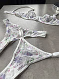 Базова жіноча білизна з ніжним принтом , ліф і дві пари трусиків, фото 6