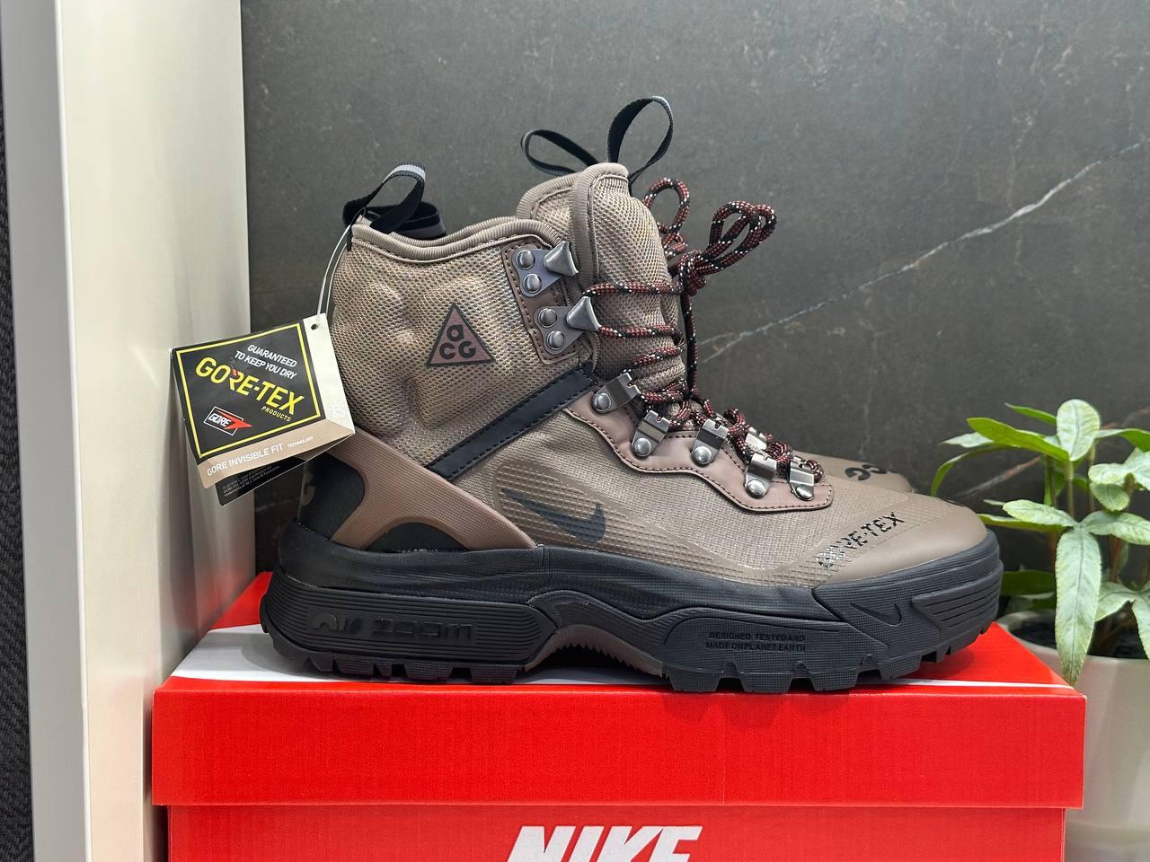 Чоловічі кросівки Nike ACG Air Zoom Gaiadome GTX Brown Коричневі Найк АСГ гума текстиль gore-tex осінь зима, фото 1