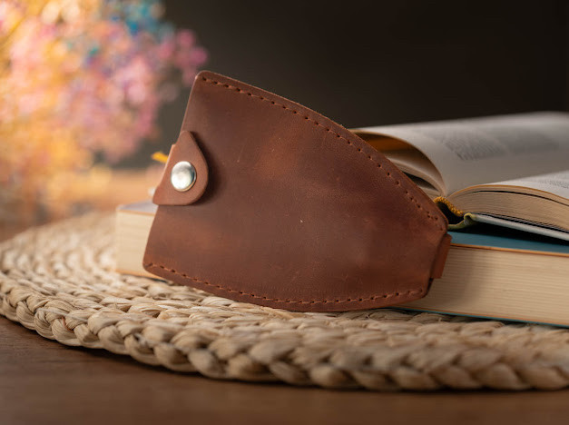 Ключниця шкіряна дзвінок Коричнева 9х12,5см, фото 1