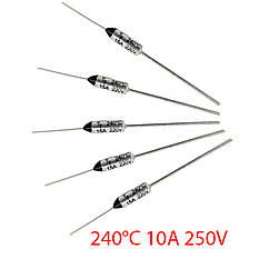 Термозапобіжник 240°C 10A 250V для прасок, мікрохвильових печей, фритюрниць, духовок - Термозапобіжники універсальні