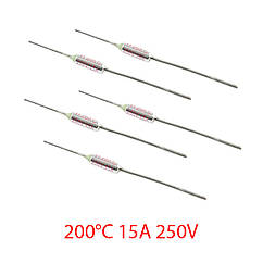 Термозапобіжник 15A 250V 200°C (аксіальний, універсальний) - Термозапобіжники універсальні