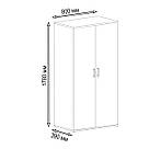 Двостулкова взуттєва шафа з 6 полицями та штангою 80 см шириною Шафа з полицями для одягу та взуття з ДСП, фото 10