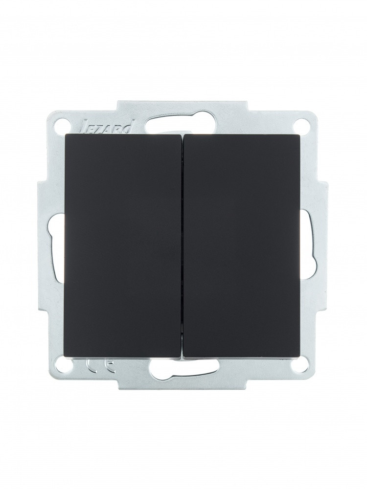 VESNA ЧОРНИЙ Вимикач подвійний, фото 1