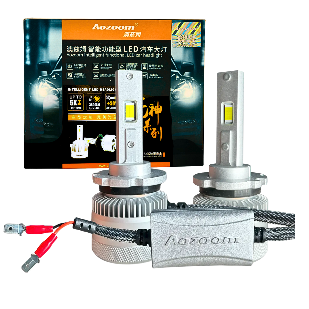 Автолампи LED Аozoom D1S D2S D3S D4S Canbus 80Вт 8400Лм 5500K 12В заміна ксенону