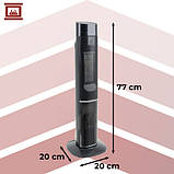 Колонний тепловентилятор KAMINER 26401 IGNISSE 2000 Вт з ефектом каміна та пультом ДК — електрообігрівач із дисплеєм і таймером, фото 2