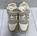 Зимові дитячі кросівки на овчині  Bessky 32-37 бежевий, фото 4