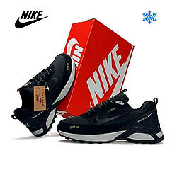 Чоловічі зимові кросівки Nike Rivah Fur Black, черевики Найк спортивні текстиль на хутрі. Чоловіче взуття