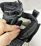 Зимові дитячі чоботи водовідштовхуючі для хлопчика чорні 28-33, фото 2