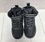 Зимові дитячі чоботи водовідштовхуючі для хлопчика чорні 28-33, фото 5