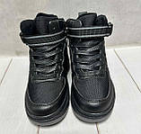 Зимові дитячі чоботи водовідштовхуючі для хлопчика чорні 28-33, фото 3