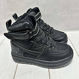 Зимові дитячі чоботи водовідштовхуючі для хлопчика чорні 28-33, фото 4