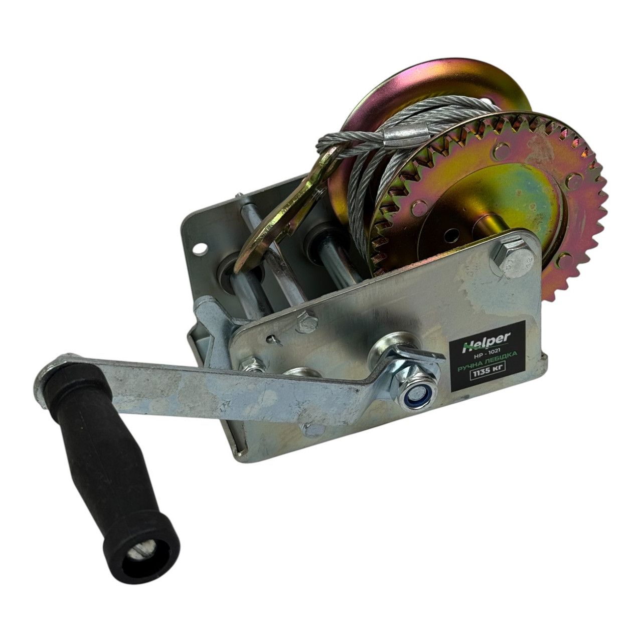 Барабанна лебідка  1135 кг Helper HP-1021 2500LBS ручна механічна лебідка, фото 1