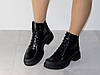 Черевики челсі жіночі шкіряні лаковані демісезон чорні, фото 2