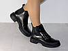 Черевики челсі жіночі шкіряні лаковані демісезон чорні, фото 4