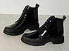 Черевики челсі жіночі шкіряні лаковані демісезон чорні, фото 9