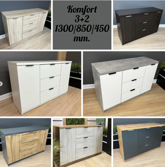 Комод "Комфорт " 3+2 Дуб Аппалачі / Аляска 1300/850/450, фото 1