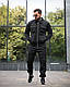 Чоловічий чорний спортивний костюм на флісі, осінній чорний костюм тринитка, чоловічий зимовий костюм на блискавці, osl obs ghr - фото 1 - id-p2785770085