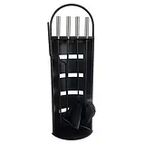 Набір аксесуарів для каміна Kaminer 25971 (5 в 1) — металева підставка, кочерга, совок, щітка, щипці, фото 4