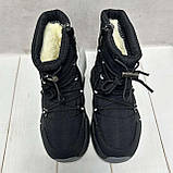 Дитячі підліткові зимові дутики на овчині Jong Golf чорні 32-365, фото 7