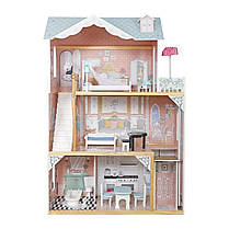 Дерев'яний ляльковий будиночок ігровий для барбі AVKO Вілла Лаціо Pink + ліфт, фото 3