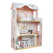 Дерев'яний ляльковий будиночок ігровий для барбі AVKO Вілла Лаціо Pink + ліфт, фото 2