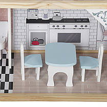 Дерев'яний ляльковий будиночок ігровий для барбі AVKO Вілла Лаціо Pink + ліфт, фото 5