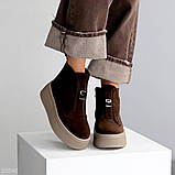 Жіночі зимові черевики натуральні, жіночі зимові хайтопи на високій підошві, зимові жіночі черевики на високій підошві, фото 3