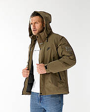 Чоловіча куртка Nike спортивна утеплена зимова куртка Найк коричнева з капюшоном, фото 4