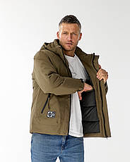 Чоловіча куртка Nike спортивна утеплена зимова куртка Найк коричнева з капюшоном, фото 5