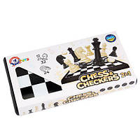 Дитяча іграшка настільна гра 2 в 1 шашки шахи з міцного пластику Технок Україна