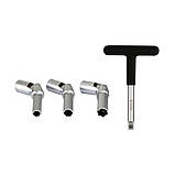 Набір ключів до свічок розжарювання Т під вороток з квадратом 3/8" головки карданні М8/10/ М12мм 4 елементи Yato YT-05347, фото 3