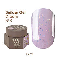 Гель для нігтів з блискітками Valeri Builder Gel Dream 08, 15 мл