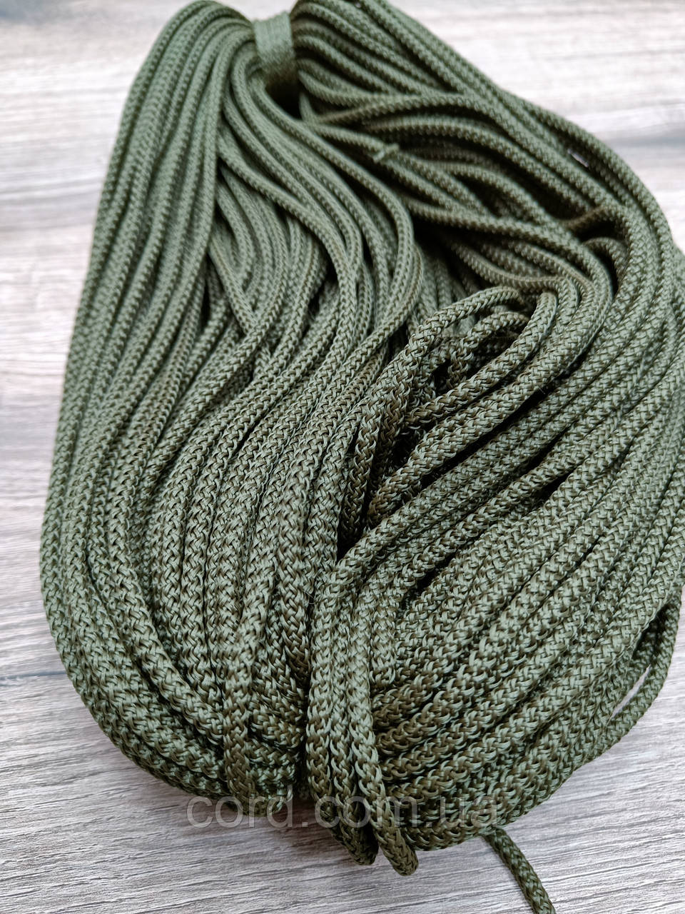 Шнур круглий поліпропілен 5мм хакі моток 100м, фото 1