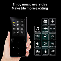 MP3 плеєр JNN C6 2.4" Hi-Fi 8Gb металевий з вбудованим динаміком Dark Grey, фото 3