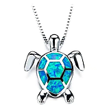 Кулон черепаха підвіска у вигляді голубої черепахи з кристалом, фото 3
