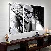 Модульна картина «Star Wars Stormtrooper» Зоряні війни Штурмовик Друк на полотні Подарунок для фаната 90х60 з 3-х частин, фото 3