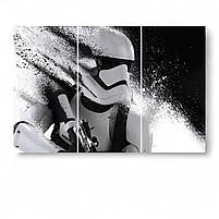 Модульна картина «Star Wars Stormtrooper» Зоряні війни Штурмовик Друк на полотні Подарунок для фаната 90х60 з 3-х частин, фото 2