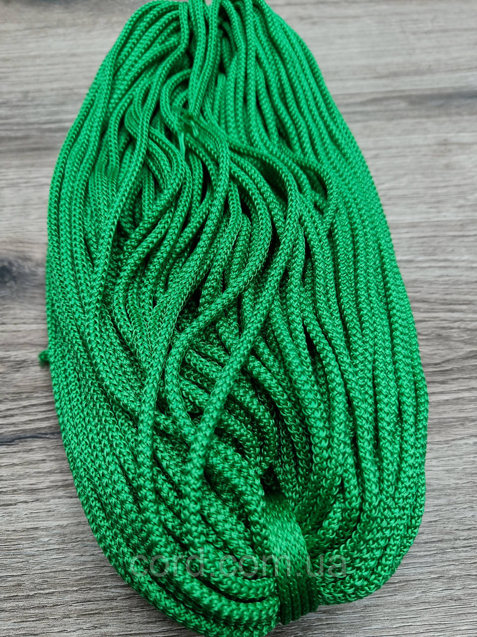 Шнур круглий поліпропілен 5мм зелений моток 100м, фото 1