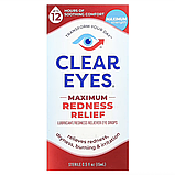 Clear Eyes, Maximum Redness Relief, краплі для змащування/усунення почервоніння для очей, 15 мл (0,5 рідк. унції), фото 2