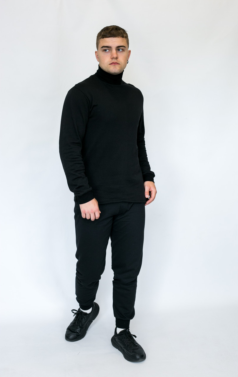 Трикотажний Гольф теплий чорний розмір 42 - по 60