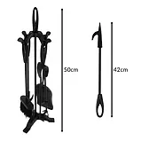 Ретро-набір аксесуарів для каміна Kaminer 25969 (5 в 1) — чавунно-сталевий комплект із підставкою, фото 3